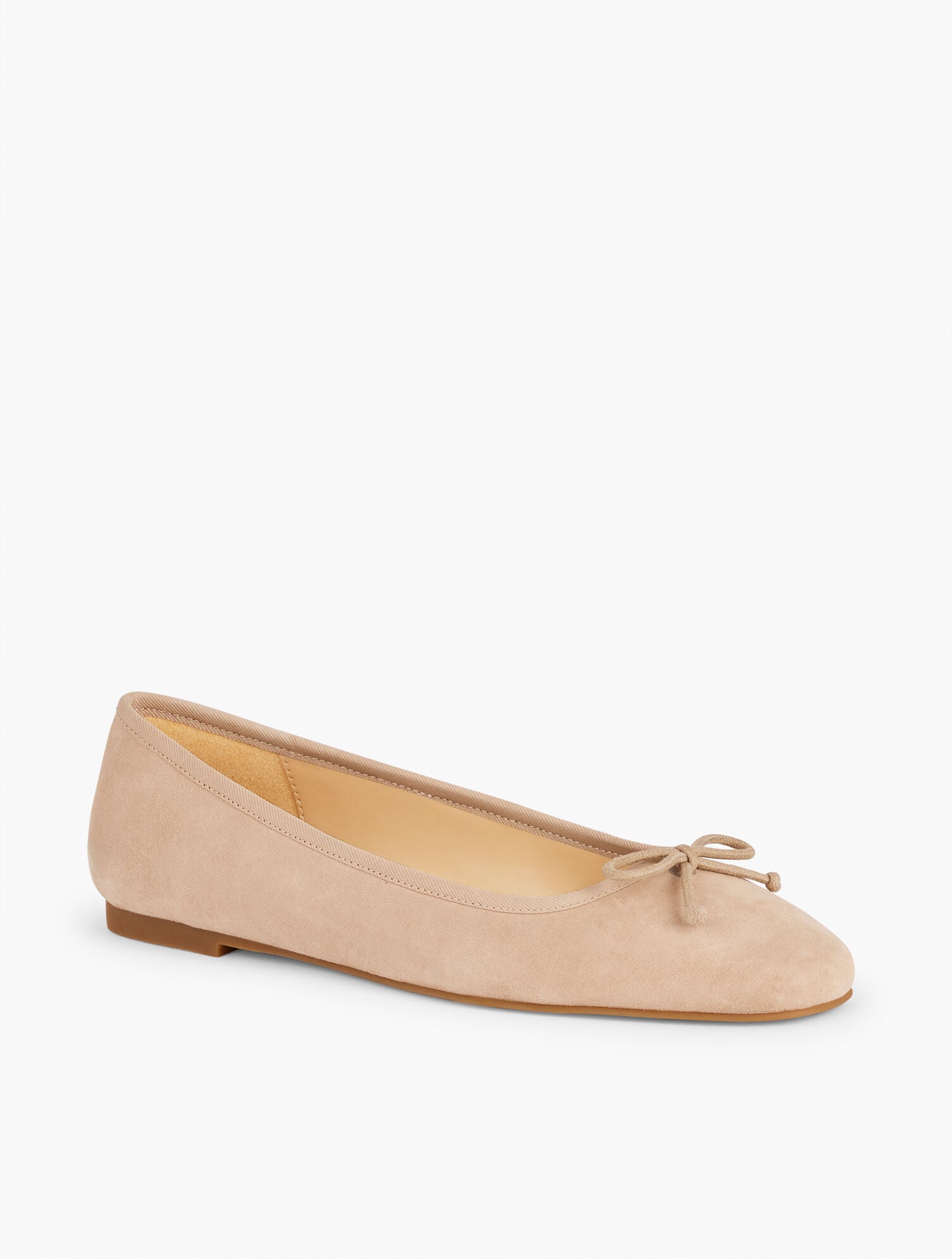 TINSLEY BOW SUEDE BALLET FLATS | Talbots on sale
