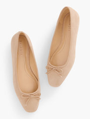 TINSLEY BOW SUEDE BALLET FLATS | Talbots on sale