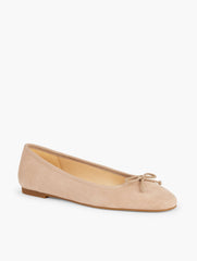 TINSLEY BOW SUEDE BALLET FLATS | Talbots on sale