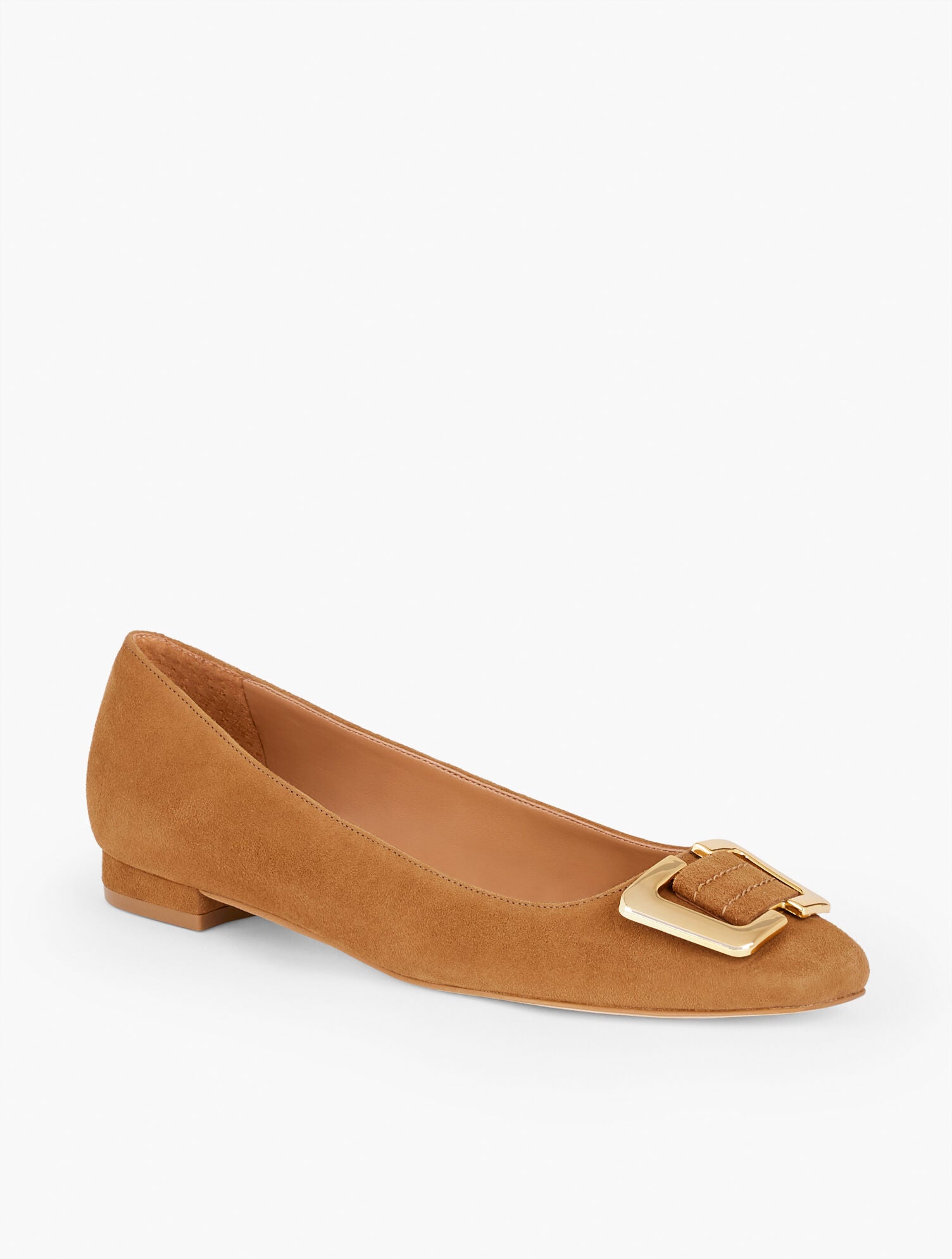 SUTTON SUEDE BUCKLE FLATS | Talbots for sale