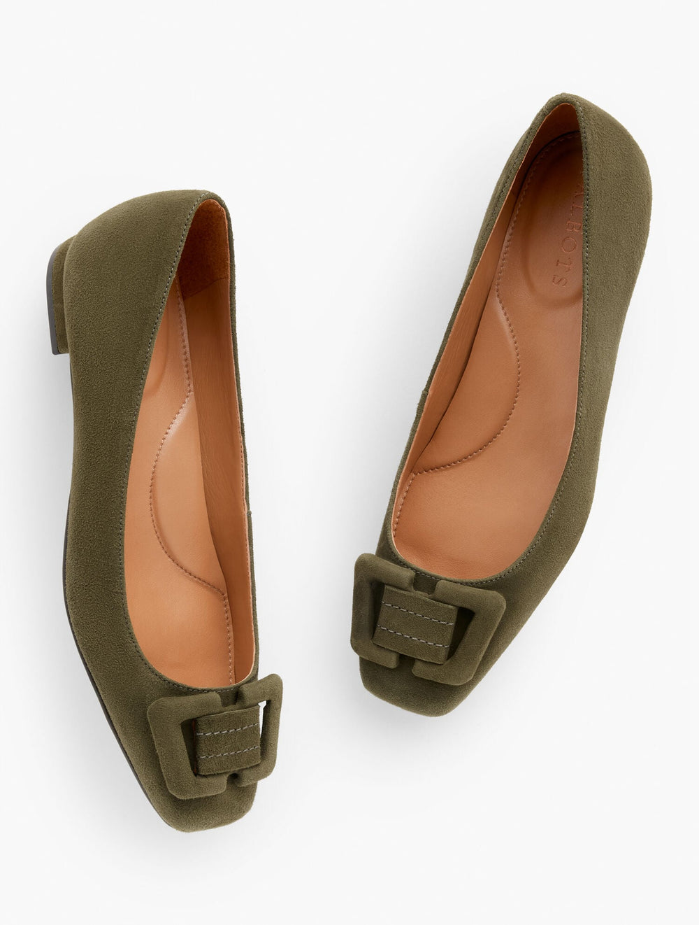 SUTTON SUEDE BUCKLE FLATS | Talbots for sale