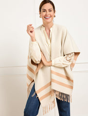REVERSIBLE DOUBLE FACE RUANA | Talbots discount