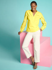 EMBROIDERED POPLIN TOP | Talbots discount