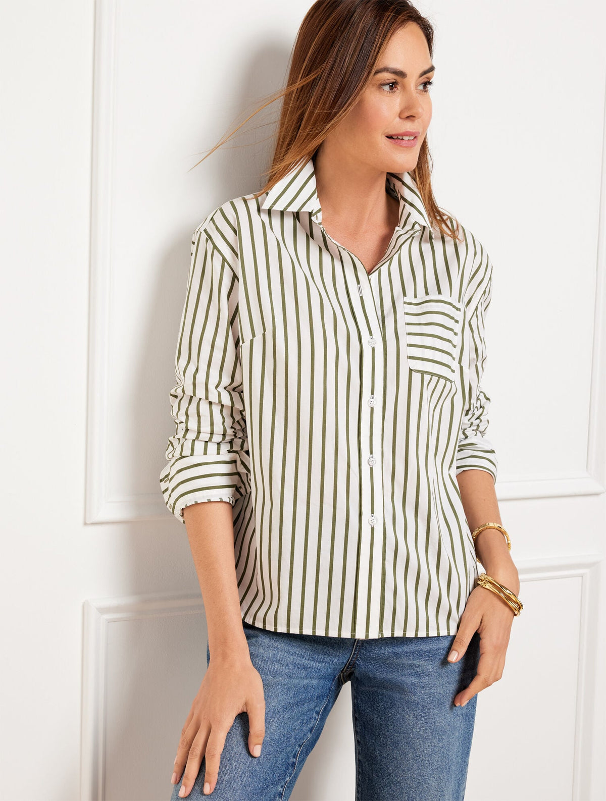 POPLIN SHORT SHIRT - NAUTICAL STRIPE | Talbots online