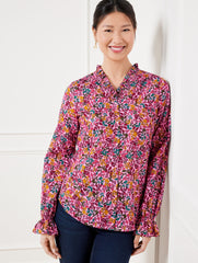 RUFFLE TOP - GATHERED LEAVES | Talbots discount
