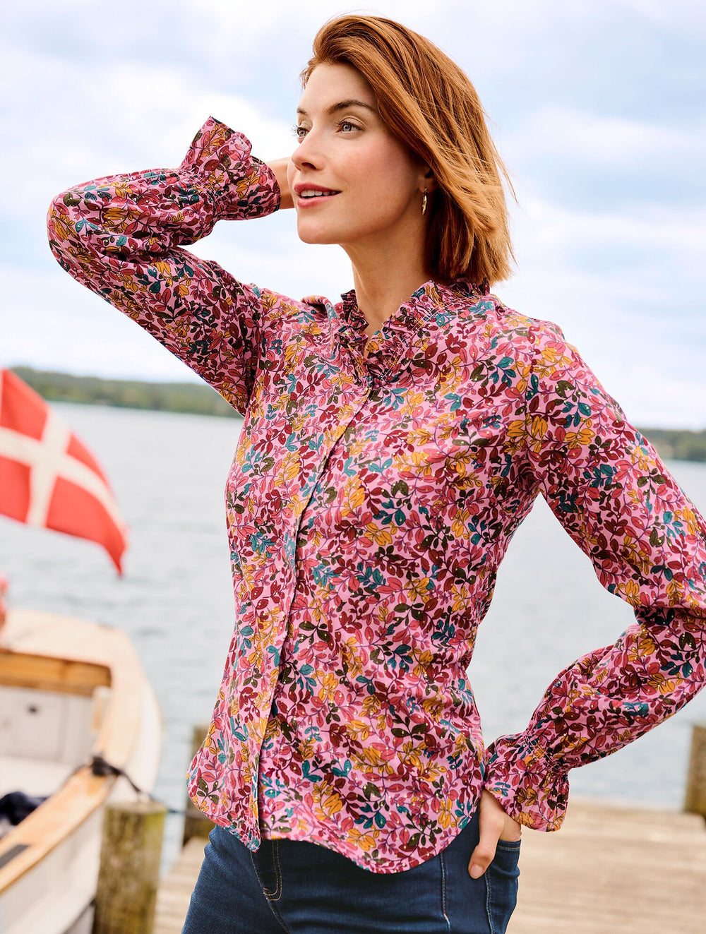 RUFFLE TOP - GATHERED LEAVES | Talbots discount