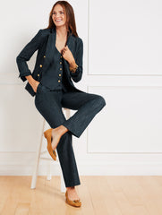 REFINED DENIM DOUBLE BREASTED BLAZER | Talbots sale