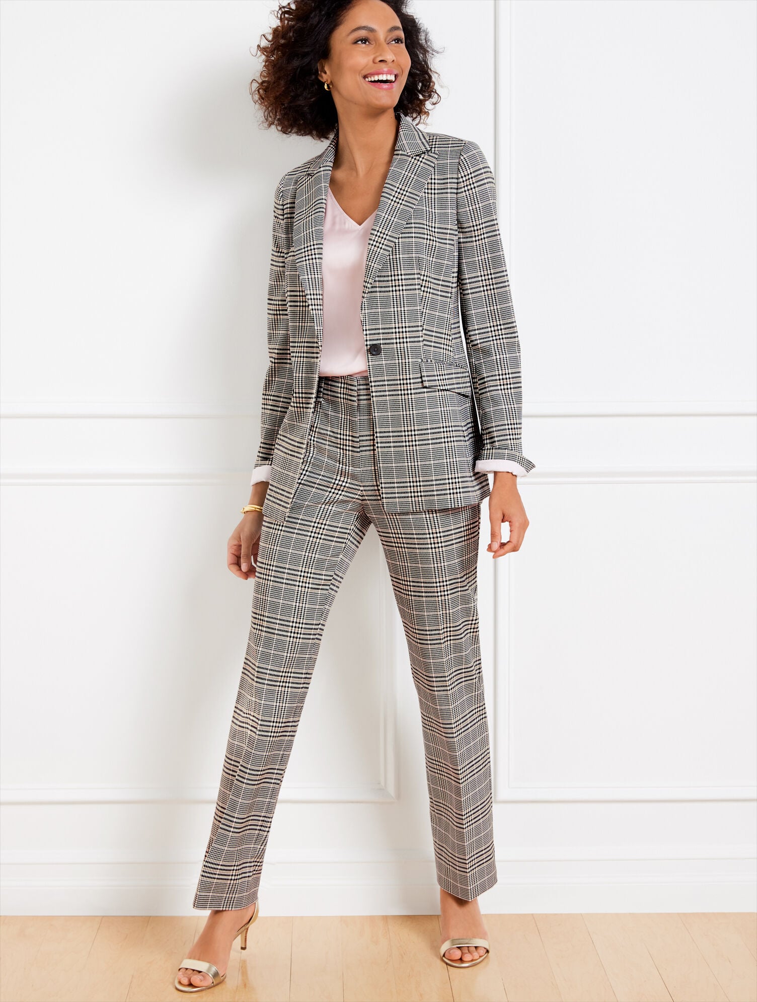 LAKE GLEN PLAID STRAIGHT LEG PANTS | Talbots on sale