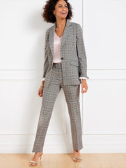 LAKE GLEN PLAID STRAIGHT LEG PANTS | Talbots discount