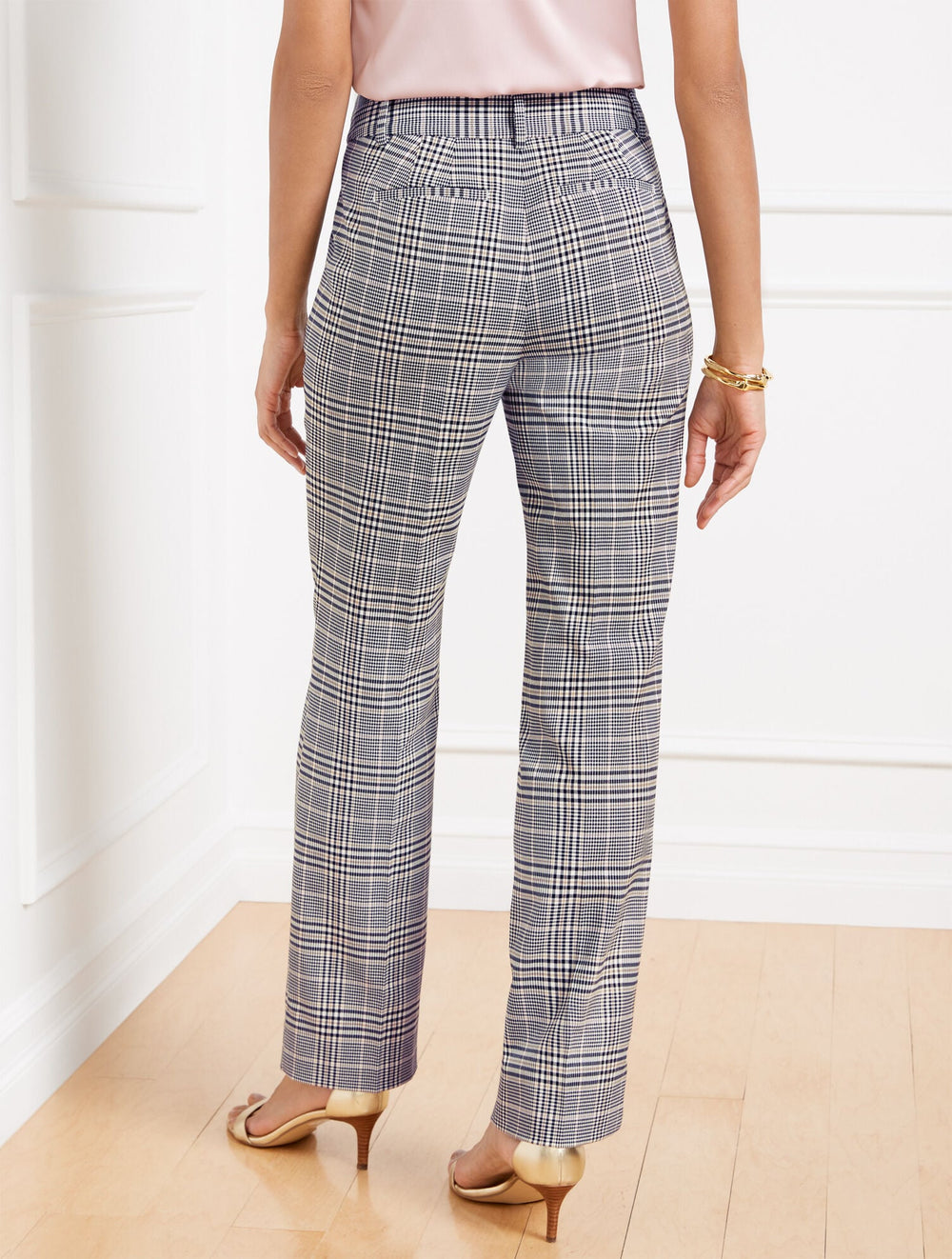 LAKE GLEN PLAID STRAIGHT LEG PANTS | Talbots discount