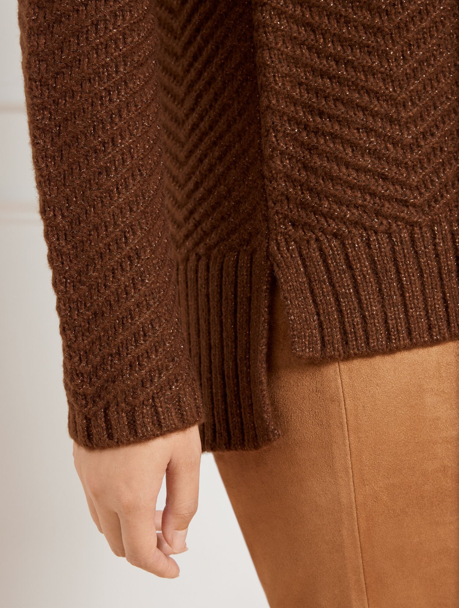 TEXTURE STITCH MOCKNECK SWEATER - METALLIC | Talbots for sale