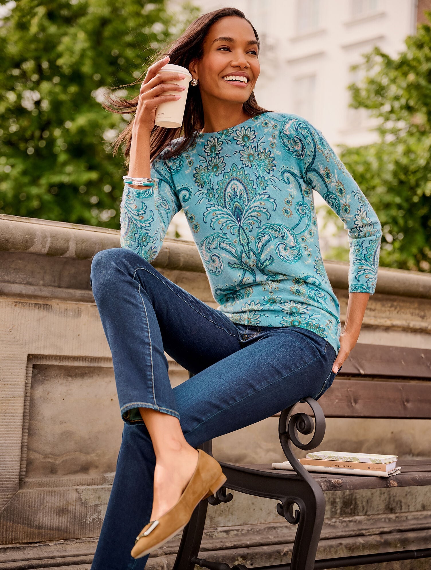 AUDREY CASHMERE SWEATER - IMPERIAL FLORAL | Talbots online