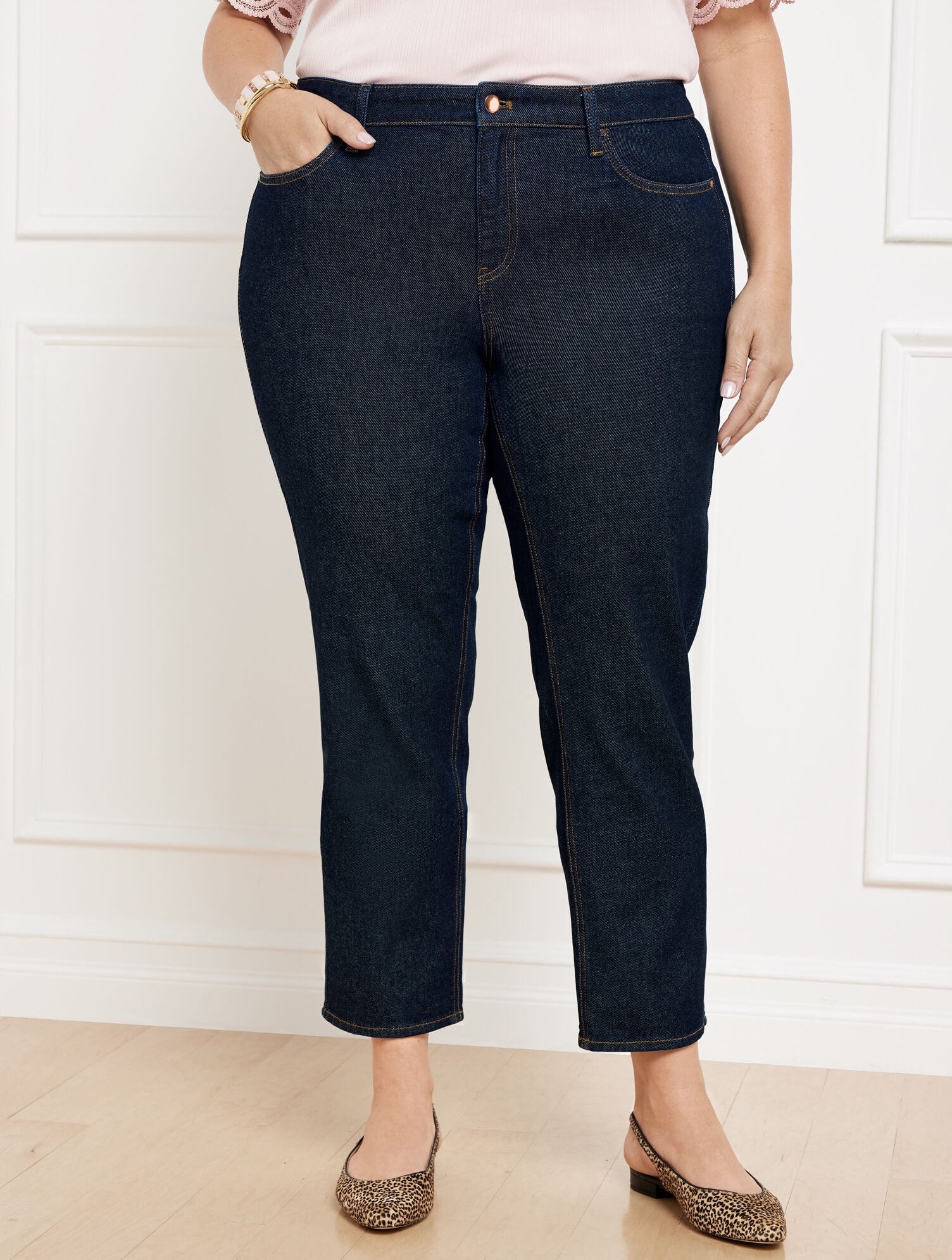 SLIM STRAIGHT ANKLE JEANS - REGINA WASH | Talbots online