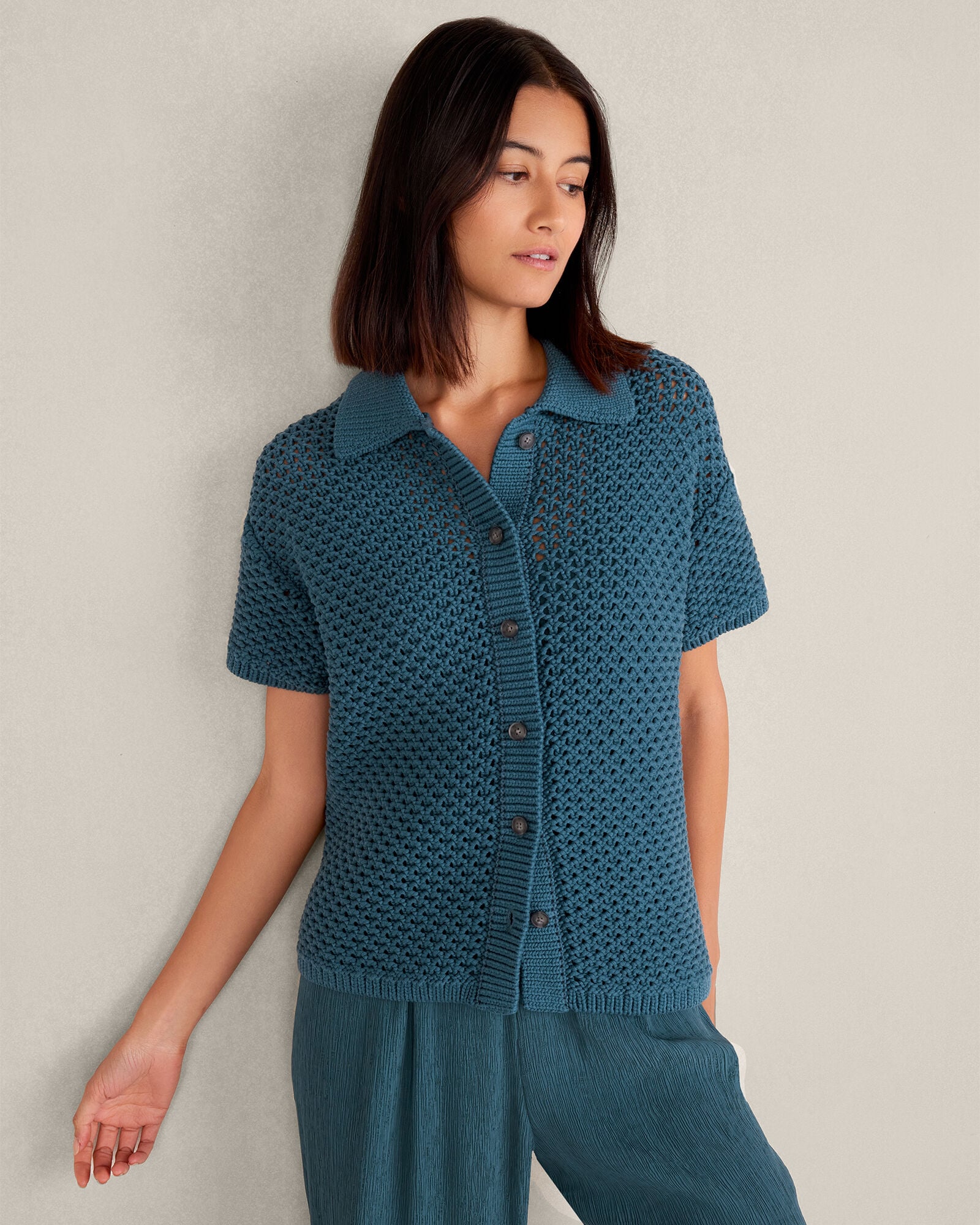 ORGANIC COTTON KNOT STITCH CARDIGAN | Talbots for sale