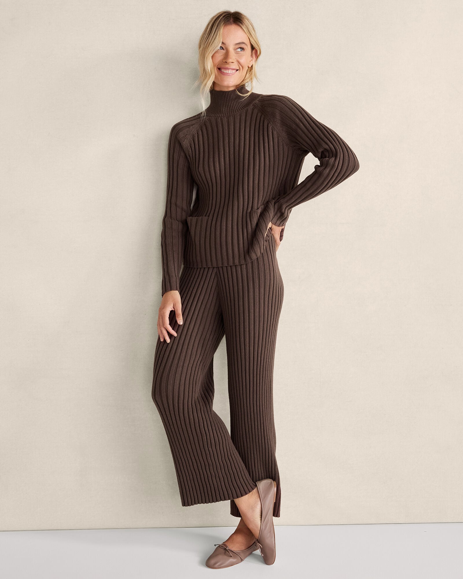ORGANIC COTTON RIB KNIT PANTS | Talbots near me