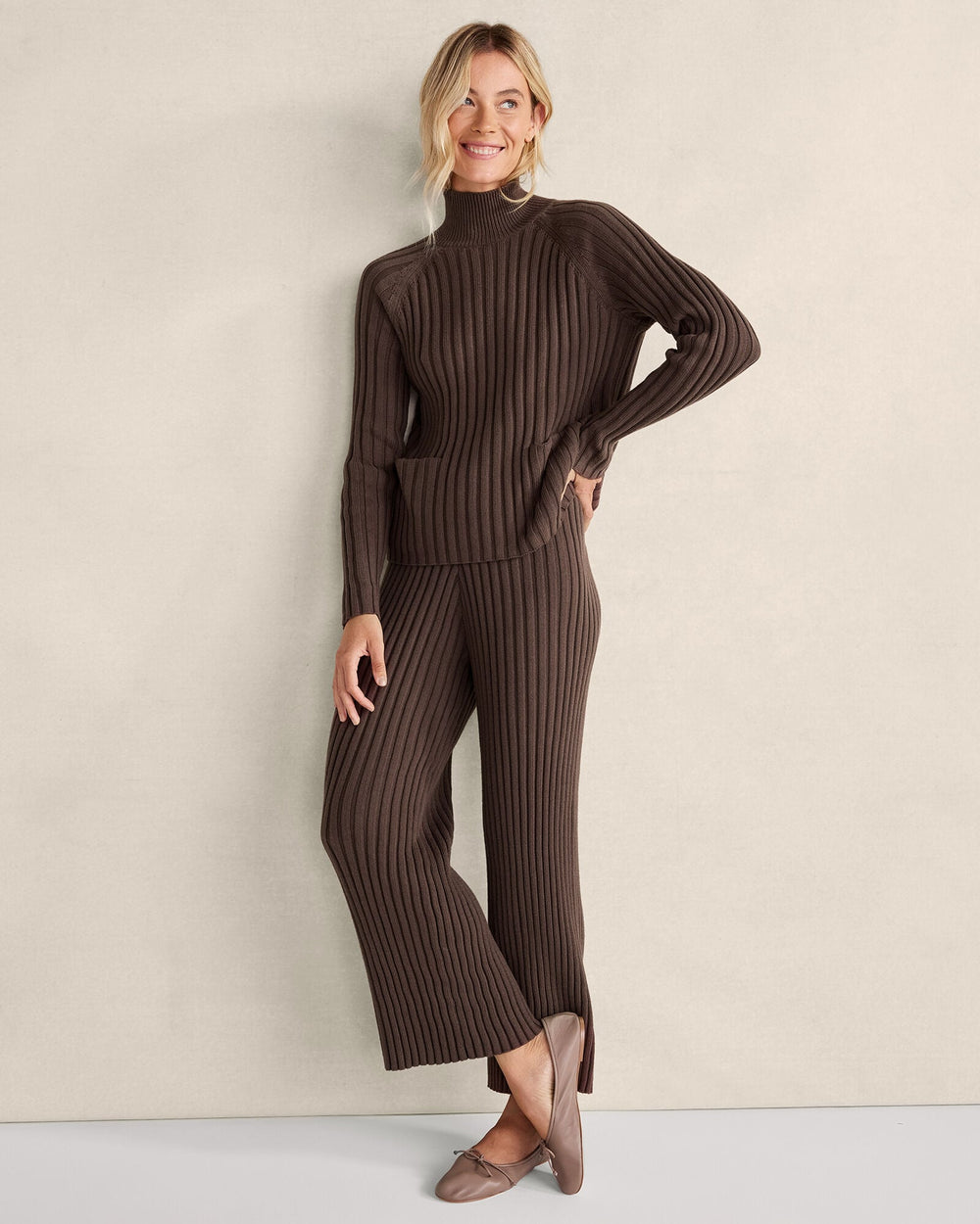 ORGANIC COTTON RIB KNIT PANTS | Talbots near me