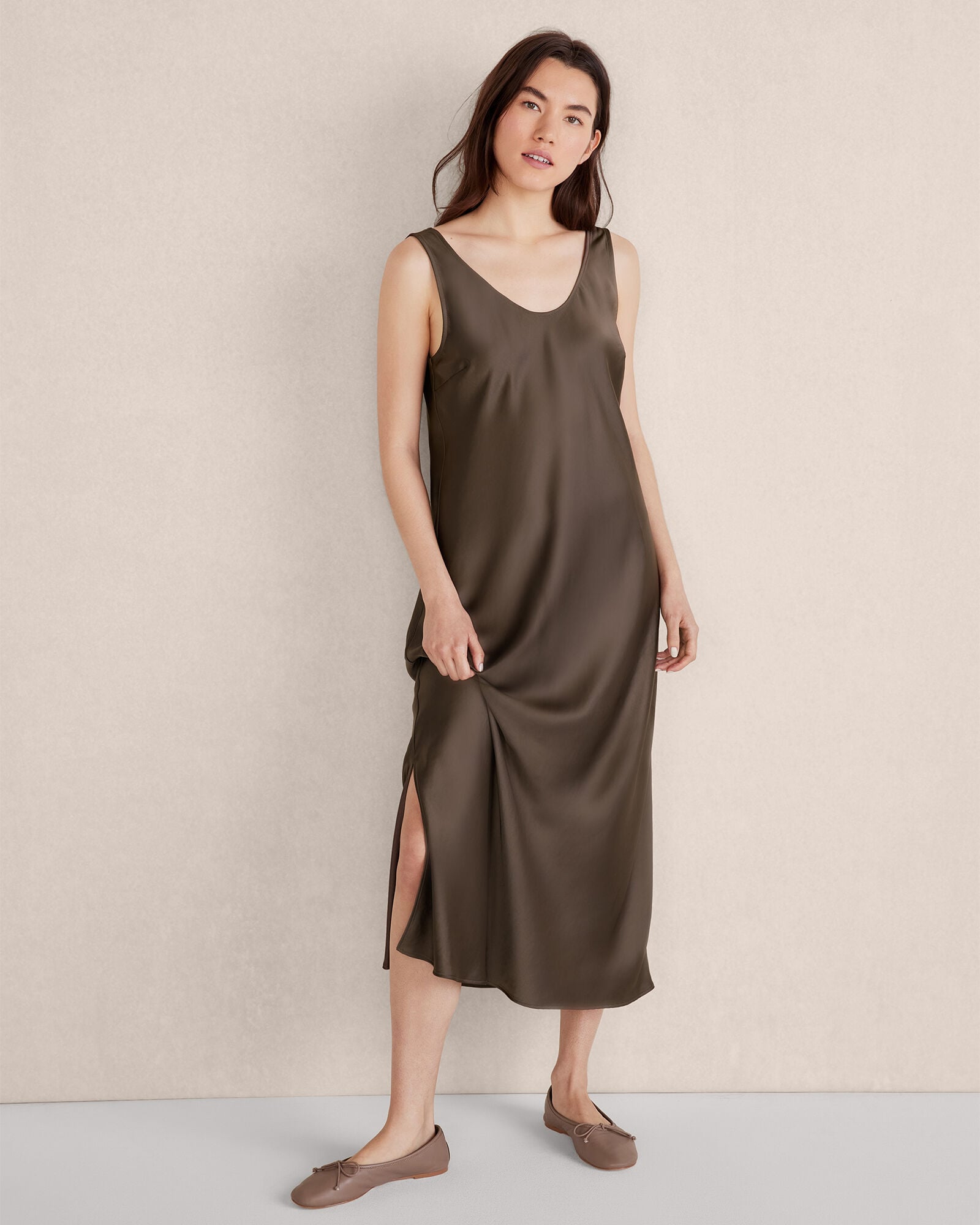 FLOWY BIAS CUT MIDI DRESS | Talbots outlet