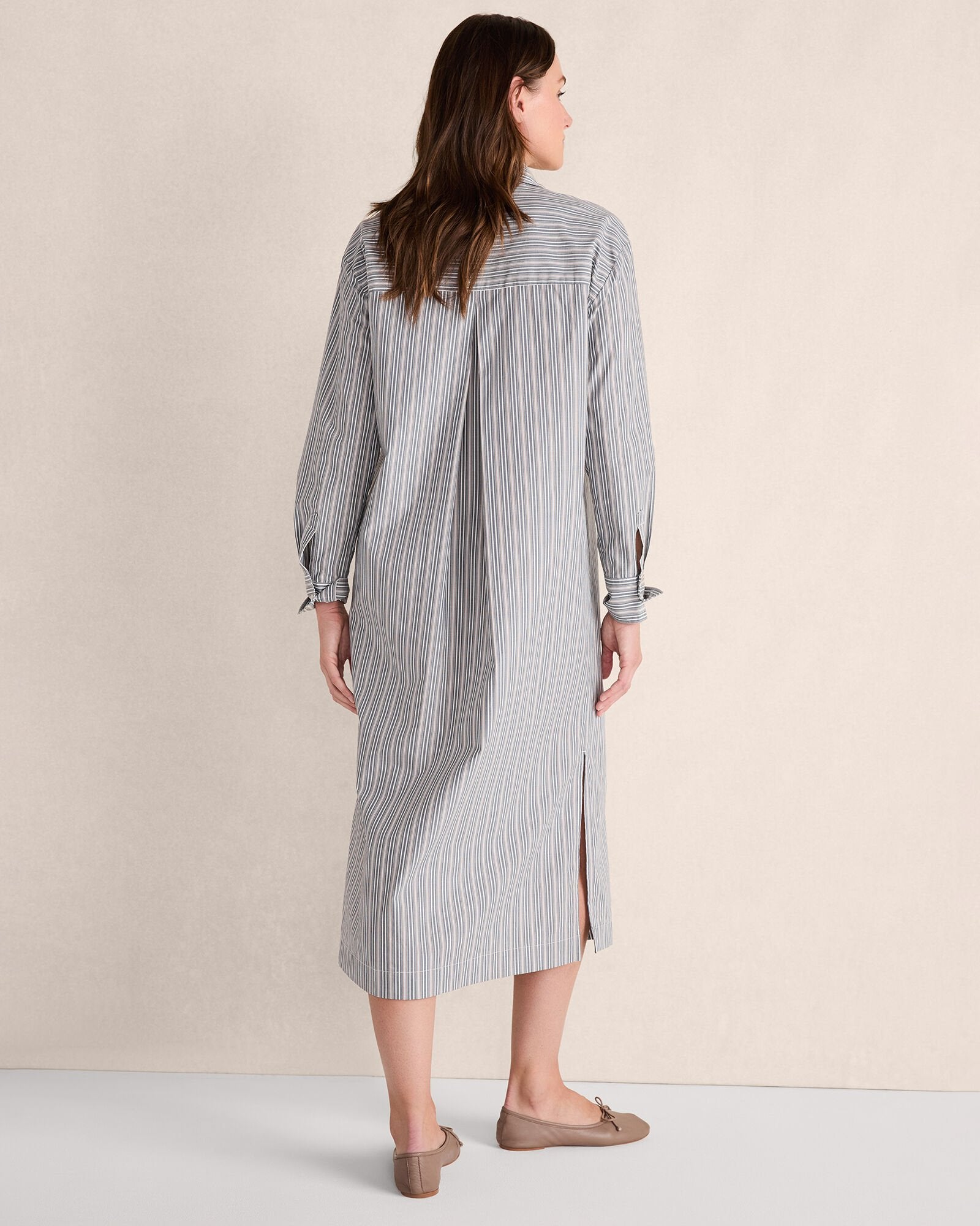 ORGANIC COTTON POPLIN BUTTONDOWN MIDI DRESS | Talbots sale