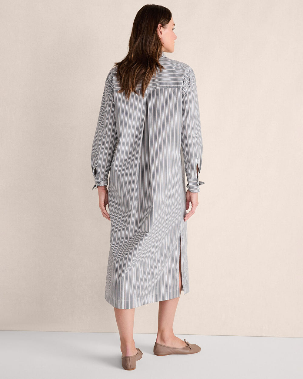 ORGANIC COTTON POPLIN BUTTONDOWN MIDI DRESS | Talbots sale