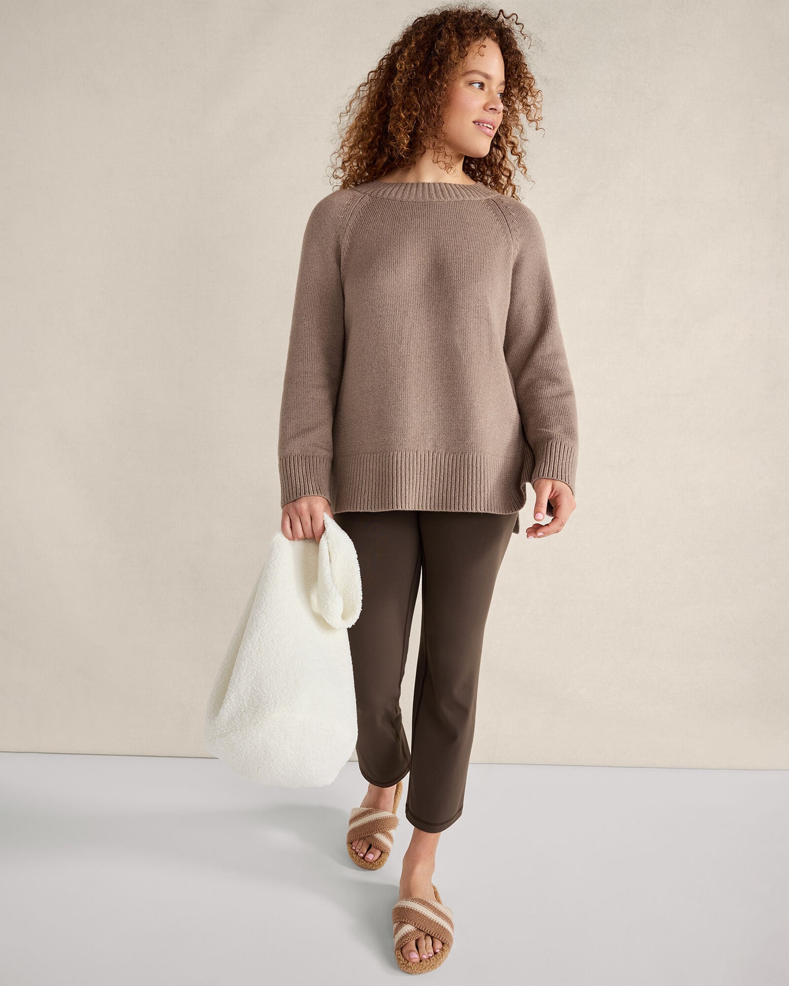 CURLY SHERPA BUCKET TOTE | Talbots on sale