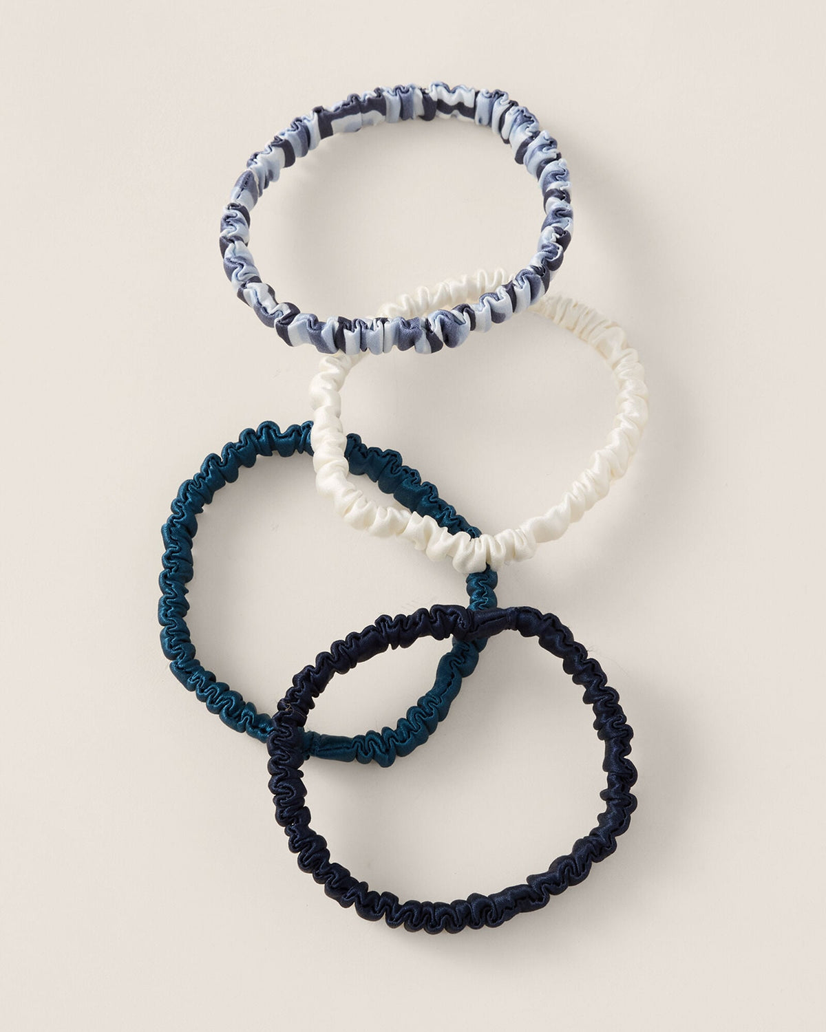 WASHABLE SILK HAIR TIES - NAVY COMBO | Talbots outlet