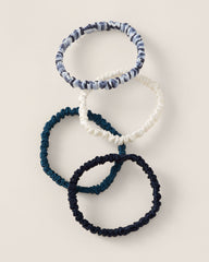 WASHABLE SILK HAIR TIES - NAVY COMBO | Talbots outlet