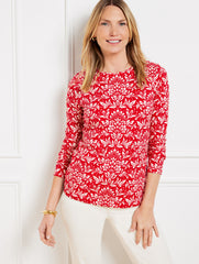 CREWNECK TEE - BICOLOR BOUQUETS | Talbots for sale