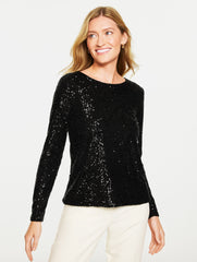 SEQUIN CREWNECK TEE | Talbots online