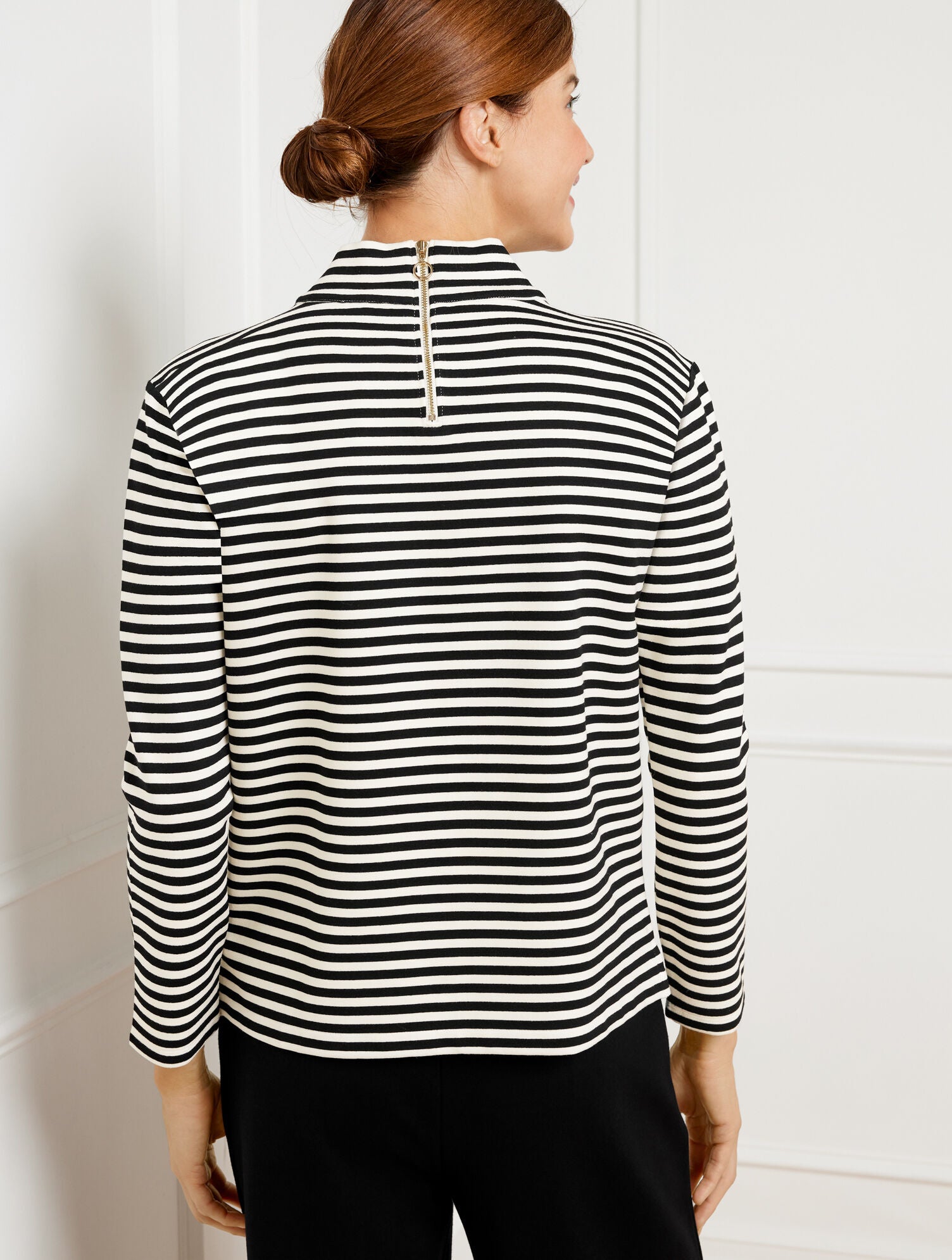 EFFORTLESS ULTRAKNIT ZIP BACK MOCKNECK TOP | Talbots for sale