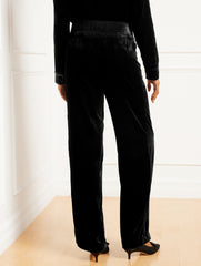 WIDE LEG EFFORTLESS VELVET PANTS | Talbots for sale