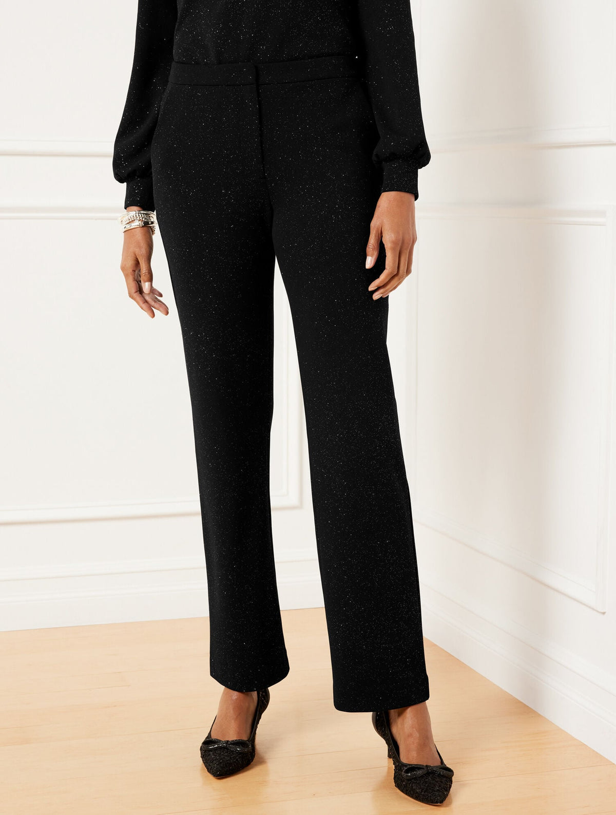 STRAIGHT LEG SPARKLE KNIT PANTS | Talbots US
