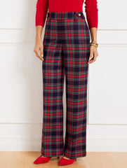 TALBOTS GREENWICH WIDE LEG PANTS - DASHING PLAID | Talbots online