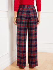 TALBOTS GREENWICH WIDE LEG PANTS - DASHING PLAID | Talbots online