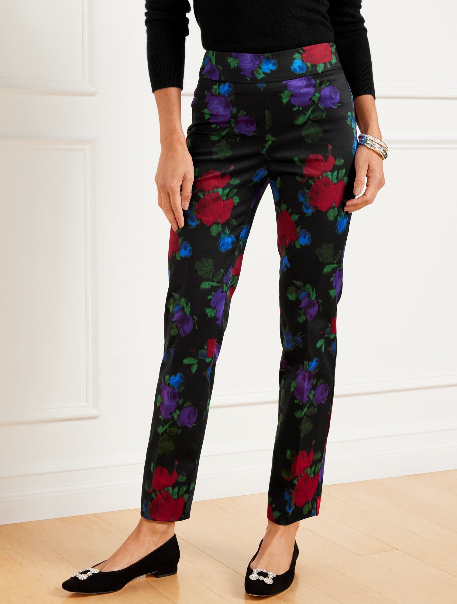 TALBOTS CHATHAM SLIM ANKLE PANTS - BLURRED FLORAL | Talbots for sale
