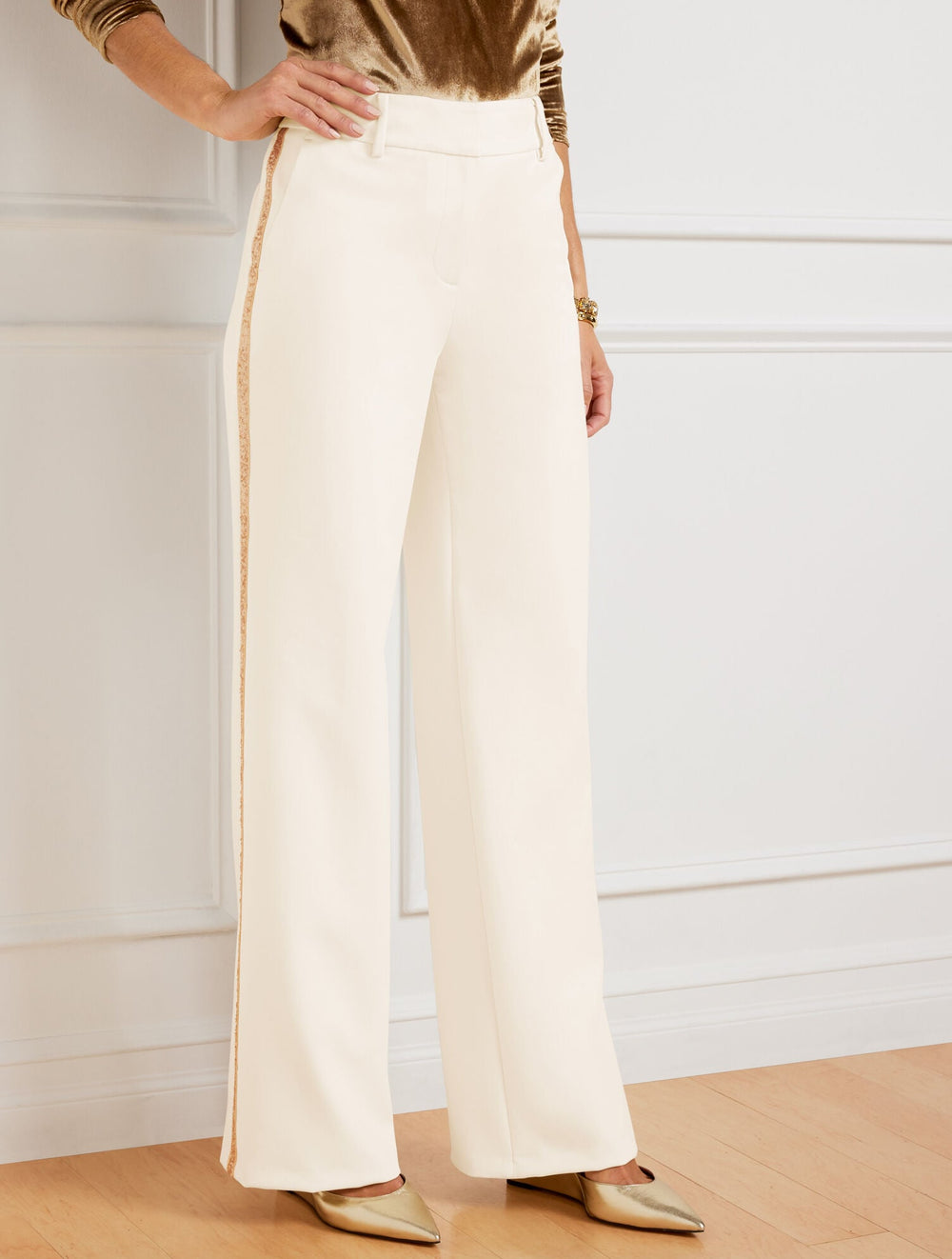 WIDE LEG PANTS - SEQUIN STRIPE | Talbots on sale