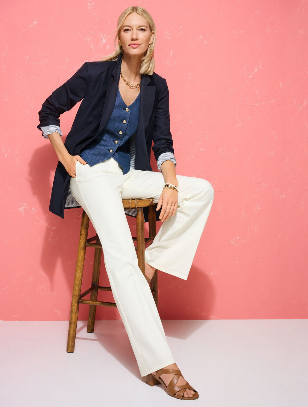 FLARE LEG TWILL PANTS | Talbots US