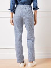 STRAIGHT LEG DRAWSTRING PANTS - RAILROAD STRIPE | Talbots near me