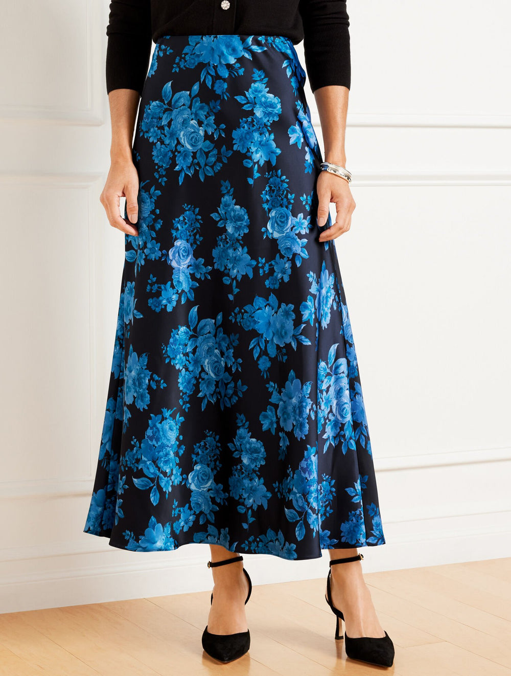 SATIN MAXI SLIP SKIRT - FLOURISH FLORAL | Talbots near me