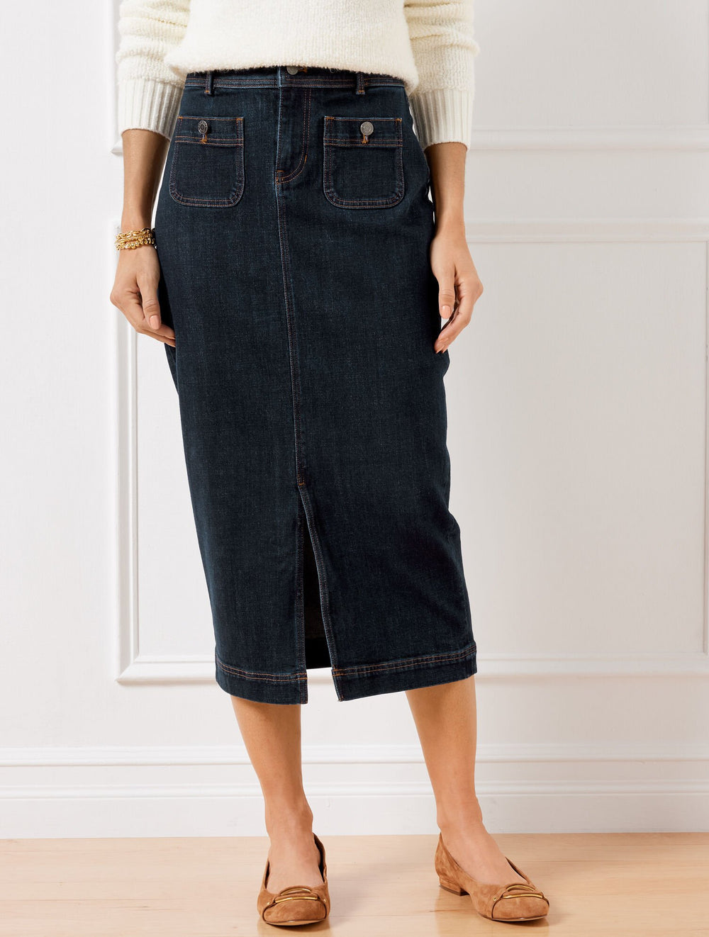 DENIM MIDI SKIRT - PARK WASH | Talbots discount