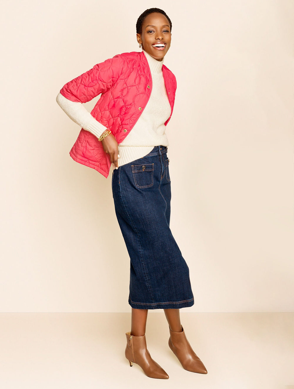 DENIM MIDI SKIRT - PARK WASH | Talbots discount