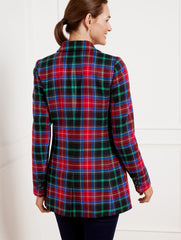 OPEN FRONT BLAZER - LOG FIRE PLAID | Talbots sale