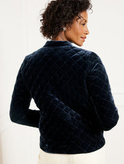 VELVET QUILTED BOMBER JACKET | Talbots outlet