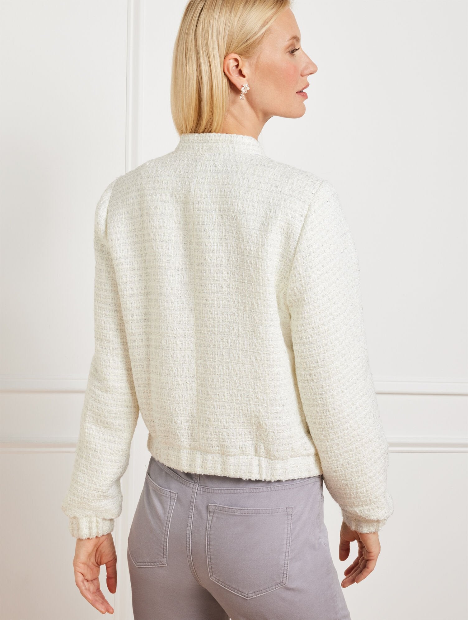 SPARKLE TWEED BOMBER JACKET | Talbots near me