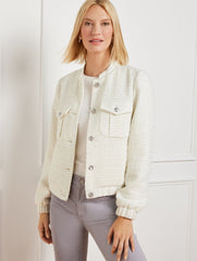 SPARKLE TWEED BOMBER JACKET | Talbots near me
