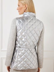 QUILTED DOWN PUFFER VEST - METALLIC | Talbots discount