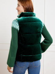EFFORTLESS VELVET DOWN PUFFER VEST | Talbots on sale