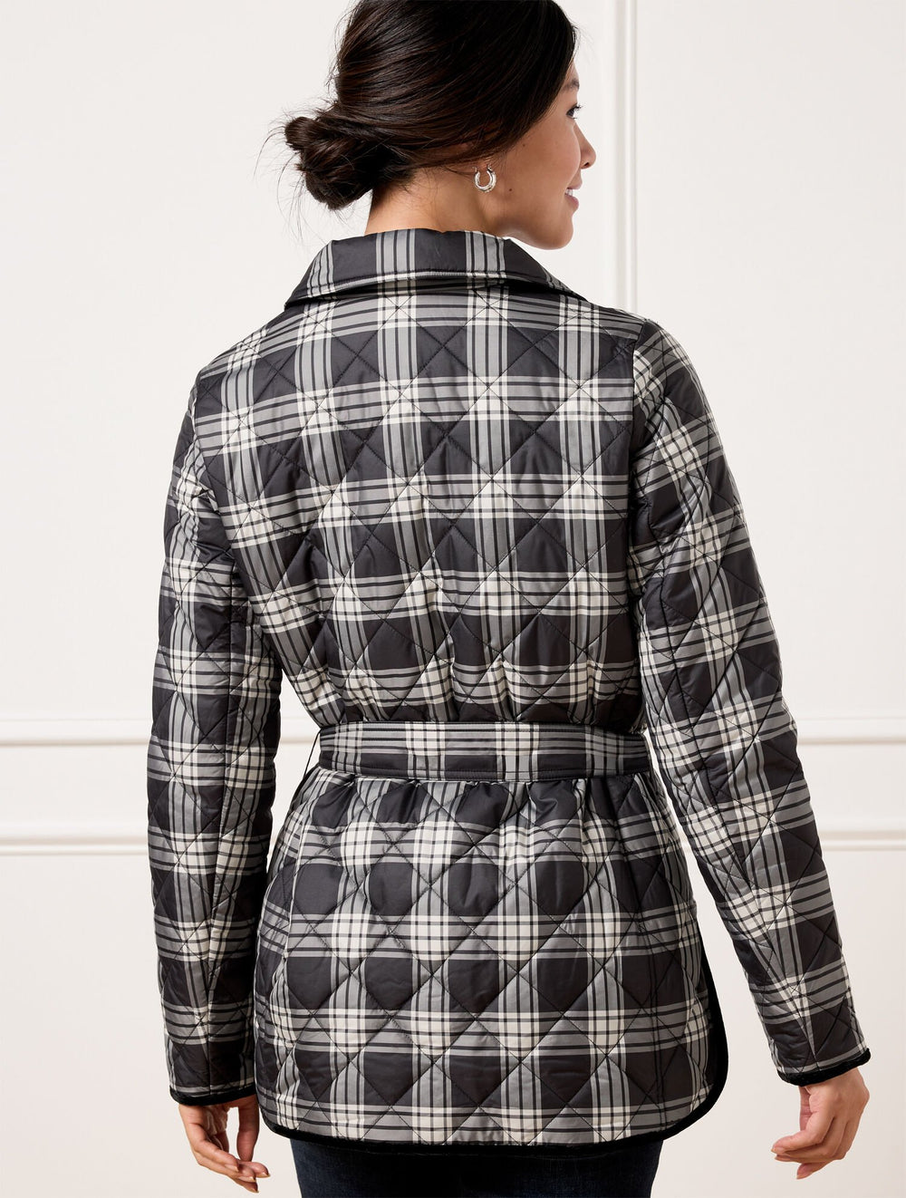 TIE WAIST QUILTED SHIRT JACKET - TRADITIONAL PLAID | Talbots US