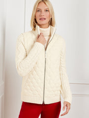 QUILTED PUFFER SWEATER JACKET | Talbots on sale