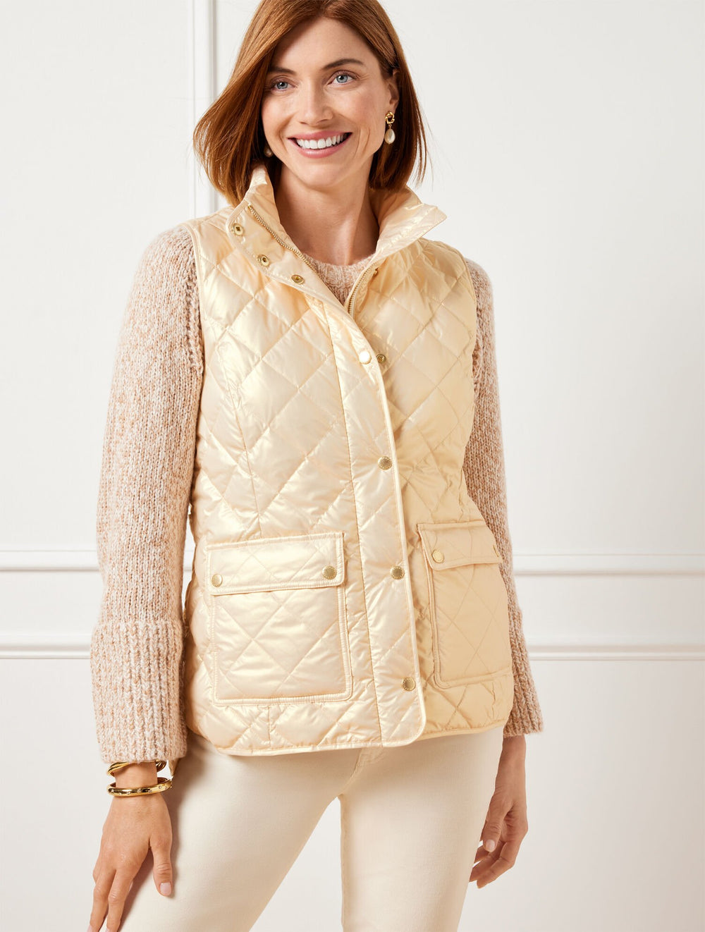 QUILTED DOWN PUFFER VEST - PEARLIZED | Talbots online