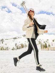 FLEECEBACK LEGGINGS - DIAMOND GEO JACQUARD | Talbots outlet